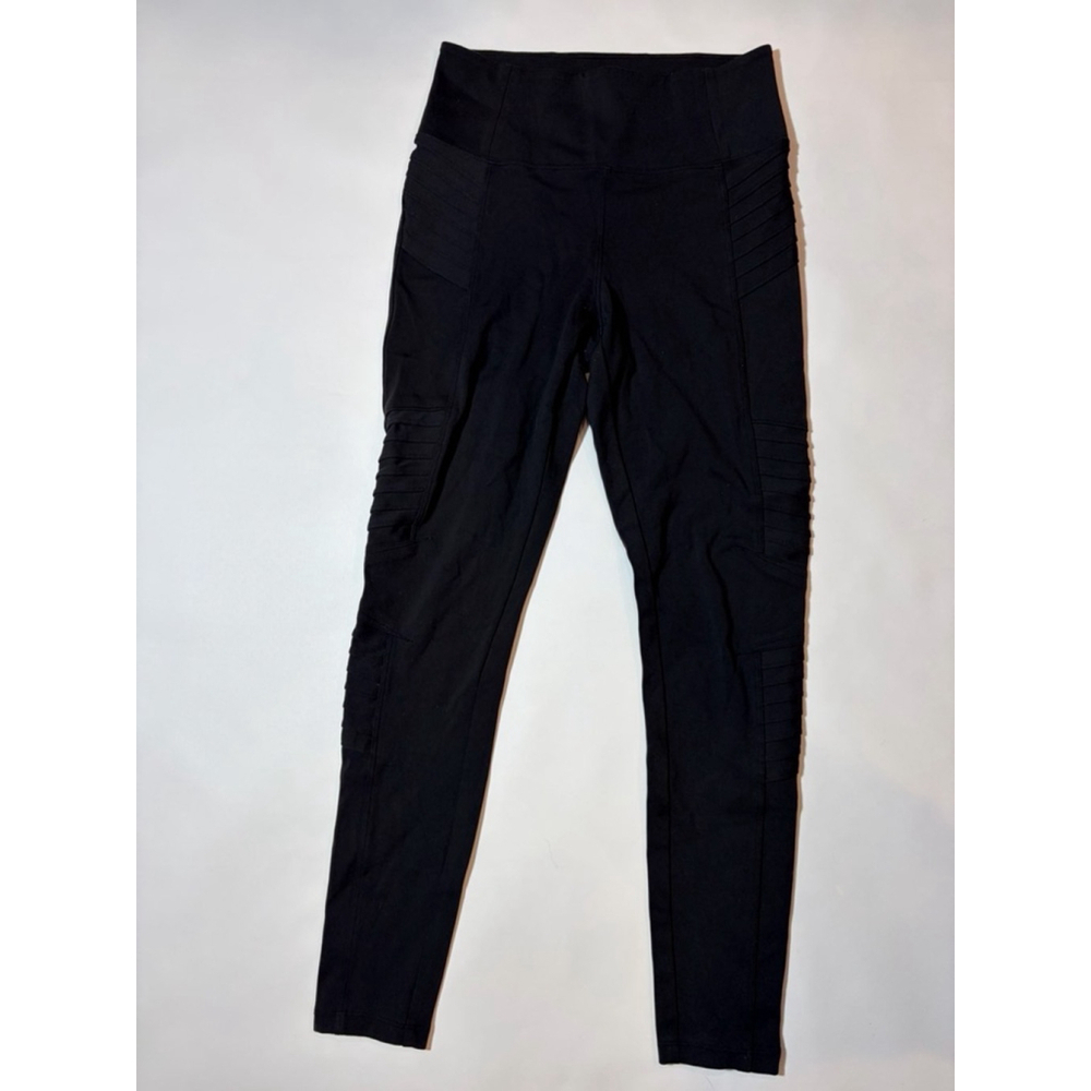 Athleta Delancey Moto Tight Leggings Black High Rise Athletic Pants S